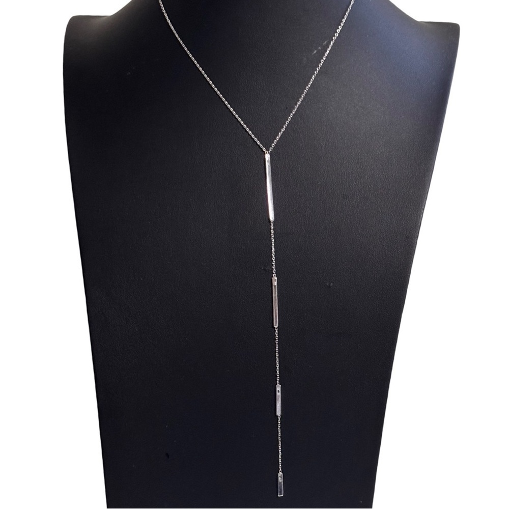 Sterling Silver Lariat  Swarovski Crystal stations